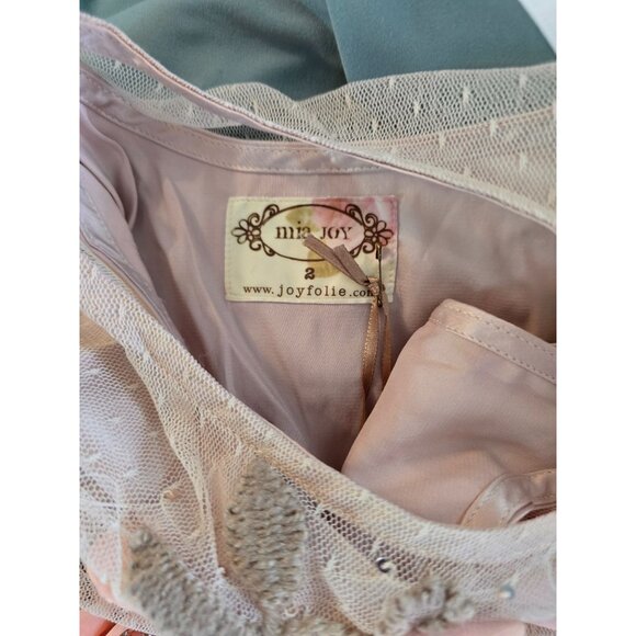 Mia Joy Girls Pink Lace Dress Size 2 Floral Embellished Hi-Low NWT - Picture 5 of 6